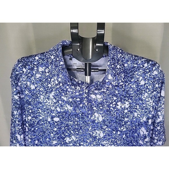 Mens Under Armour Golf Polo Shirt, XL, Purple Splatter - Picture 4 of 12